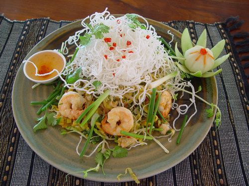 Rice noodles with shrimps