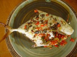 Baked fish in Buffalo bay restaurant ko phayam